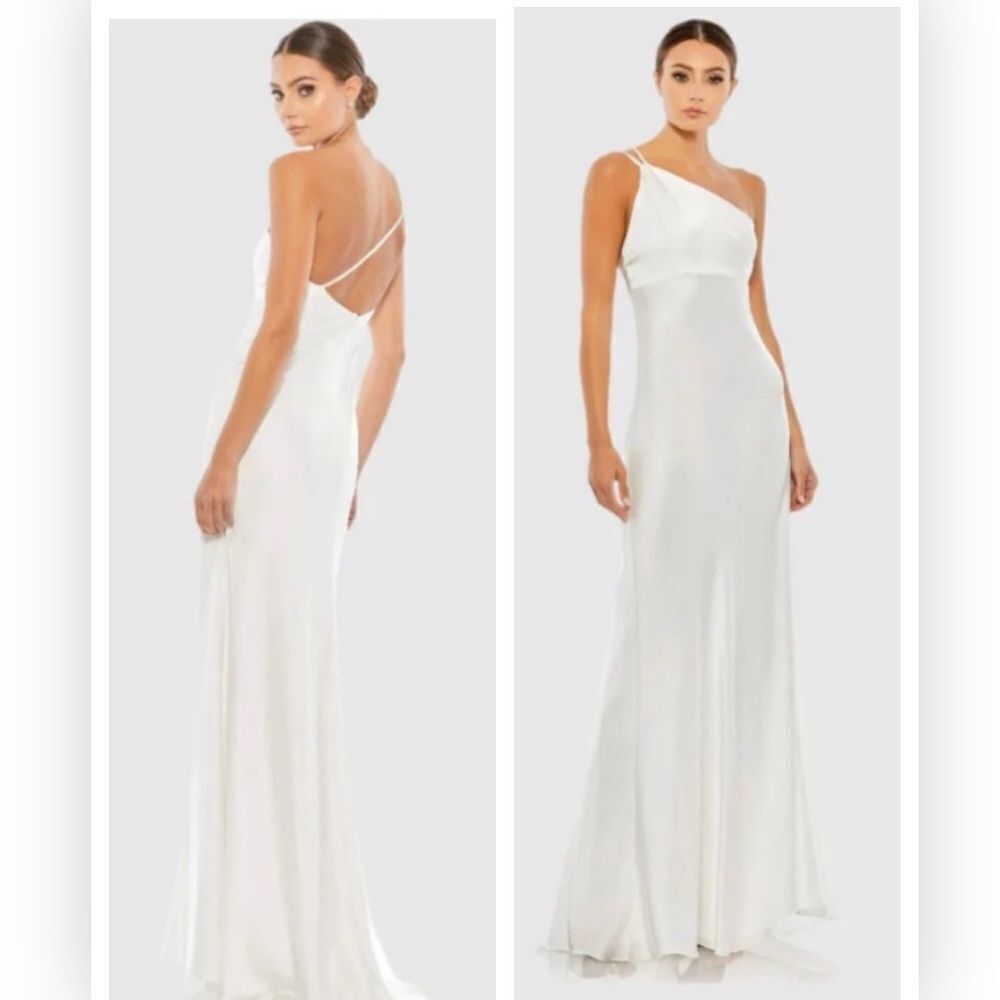 Mac Duggal 55385 Double Strap One Shoulder Gown